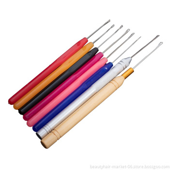Plastic Handle Crochet Hook Needle for Linking Micro Rings Hair Extensions wig Tools